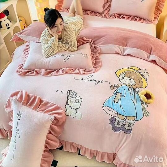 Детское постельное белье велюр