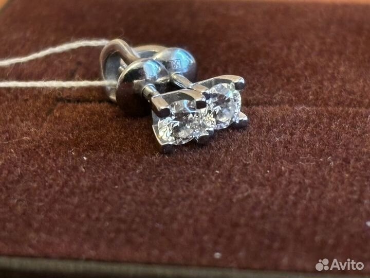 Золотые серьги с бриллиантами 0.35ct