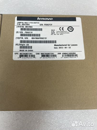 Переходник Lenovo ThinkPad Tablet 2 VGA Adapter