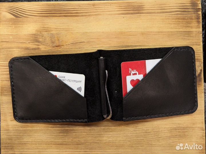 Зажим для денег из натуральной кожи