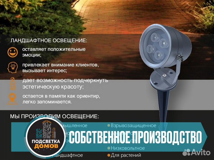 Светильник ландшафтный 12-24v 8w IP65 4500К