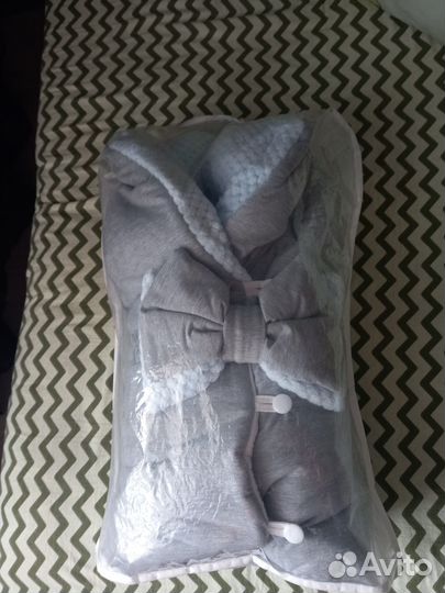 Конверт на выписку для мальчика зимний почти новый