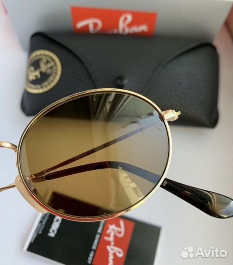 Очки ray ban oval коричневые