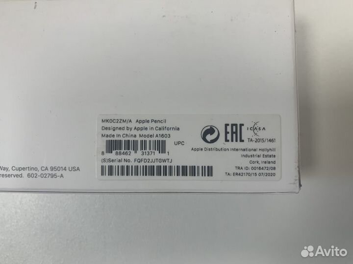 Apple Pencil 1 в коробке