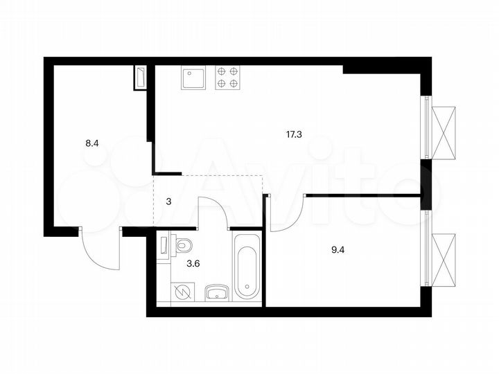 1-к. квартира, 41,7 м², 8/16 эт.