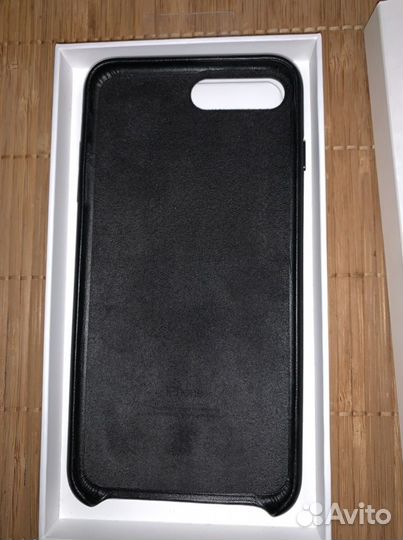 Чехол оригинальный кожаный чёрный, новый для Apple