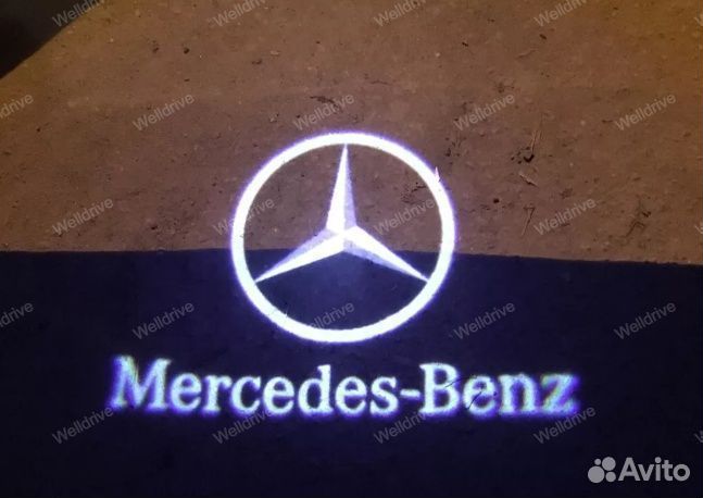 Подсветка дверей с лого Mercedes W164 W176 W177