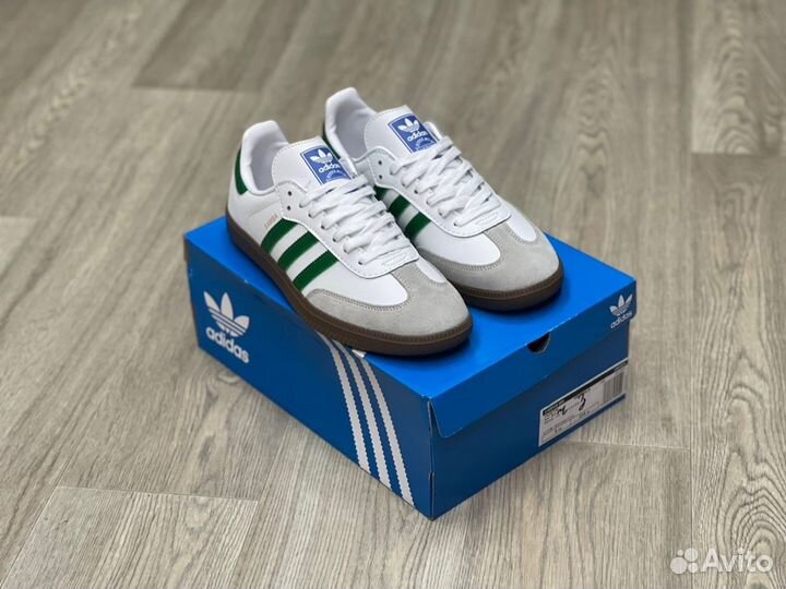 Кроссовки Adidas Samba White Green (36-45)