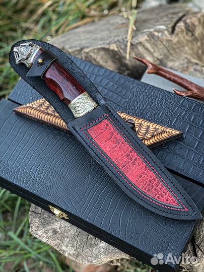 Нож тигр из дамасской стали на подарок