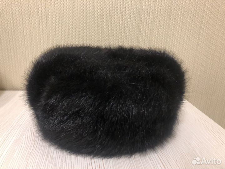 Мужская ушанка из белька крашеного