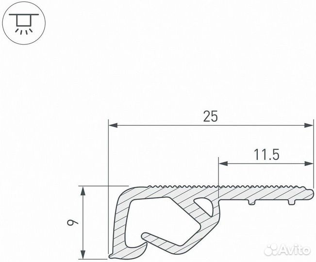 Профиль для контурной подсветки натяжного потолка Arlight 039517