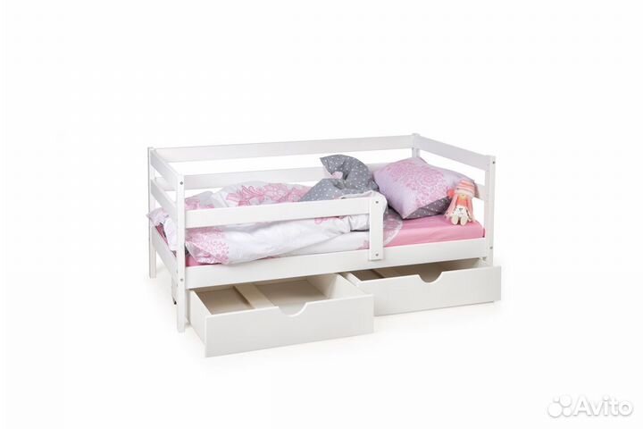 Детская кровать с ящиками из березы 160*80 180*90