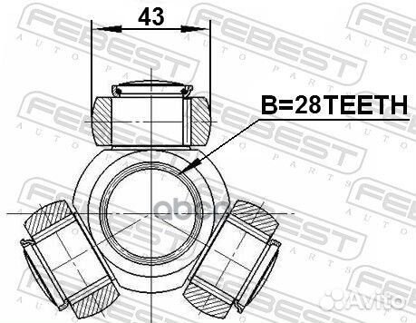 Трипоид 28X43.1 ford mondeo 07- 2116CA220 Febest