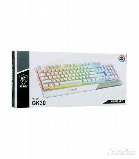 Проводная клавиатура MSI Vigor GK30 RU, белый