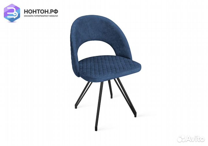 Стул Гэтсби К4 черный муар / микровелюр темно-синий