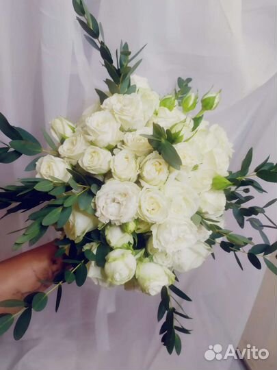 Букет невесты. Гипсофила. Розы