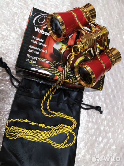 Бинокль театральный лак и золотое напыление