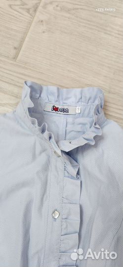 Блузка для девочки голубая 158 размер