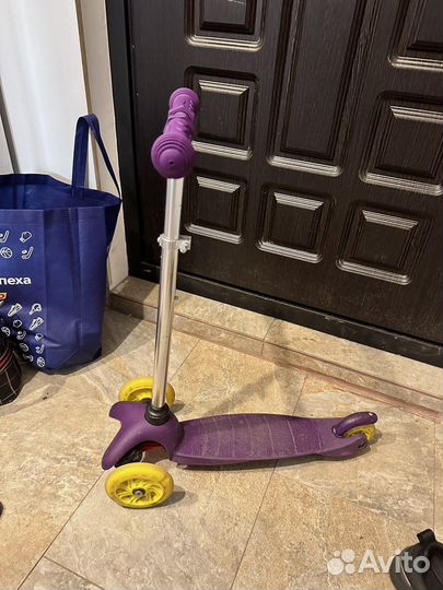 Самокат детский трехколесный, колеса светятся