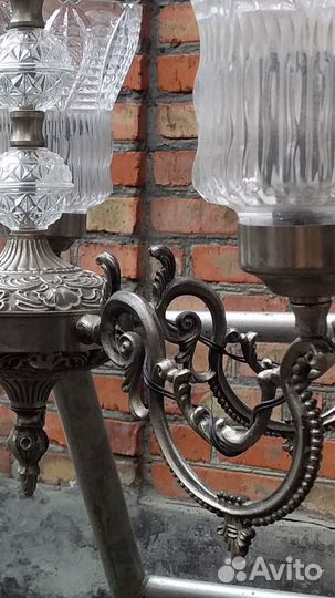 Люстра хрустальная с напылением серебра