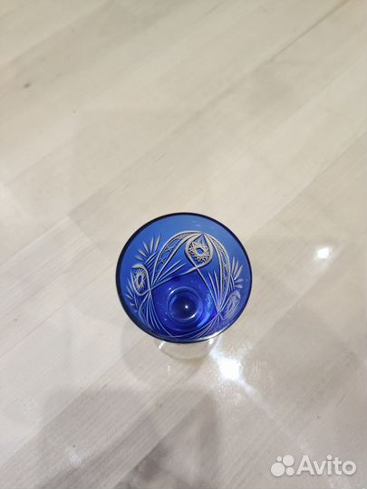 Рюмки 6 штук винтаж, хрусталь, cobalt