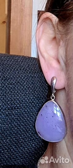 Комплект кольцо и серьги с бразильским аметистом