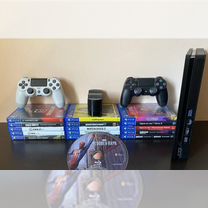 PS4 Slim + геймпад, гарантия, игры