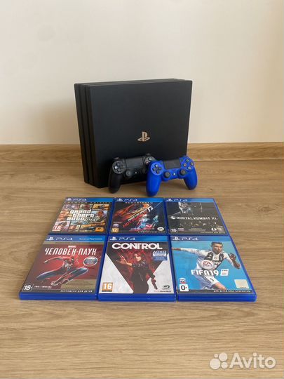 Sony playstation 4 pro 1tb + в подарок 6 игр