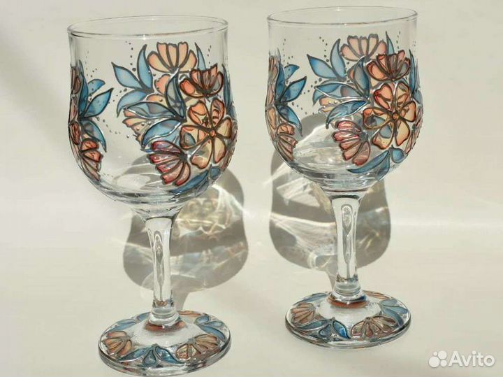 Свадебные бокалы ручной работы