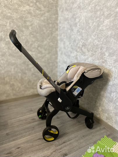 Автолюлька на колесах для новорожденных складная