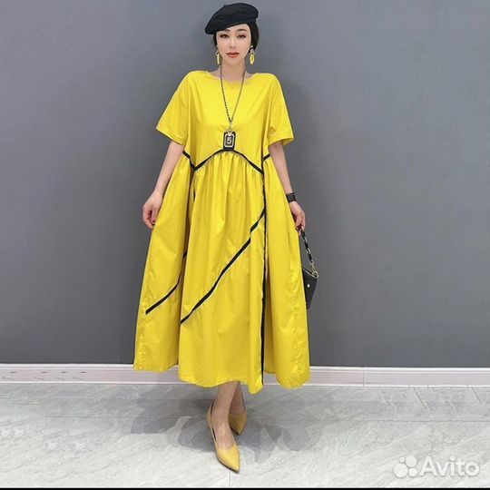 Экстравагантное хлопковое платье на лето