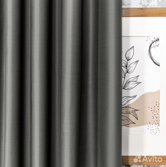 Шторы блэкаут Амадео графит новые пошив