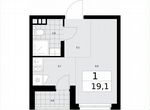 Квартира-студия, 19,1 м², 13/15 эт.