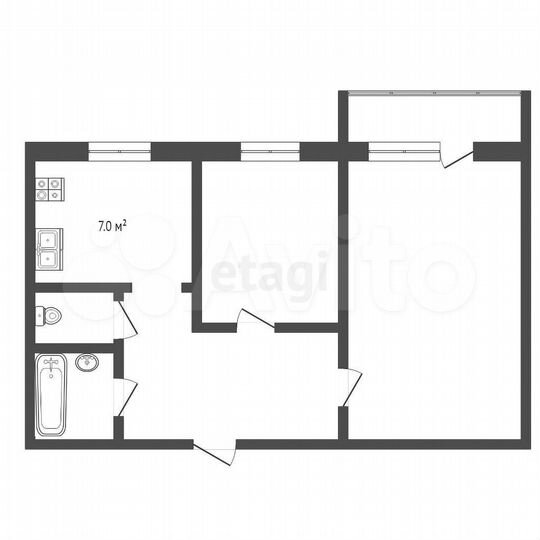 2-к. квартира, 44,9 м², 8/10 эт.