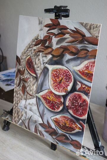 Картина маслом Натюрморт с инжиром на кухню