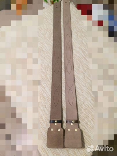 Ремень кожаный с латунной бляхой