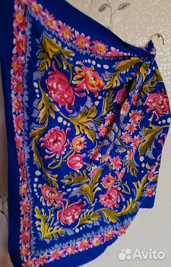 Платок натуральный шелк винтаж
