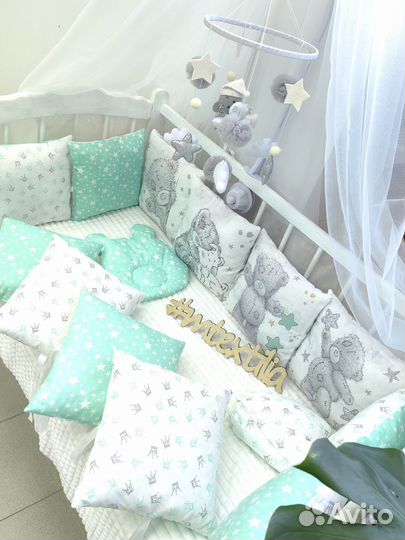 Бортики одеяло простынь подушка