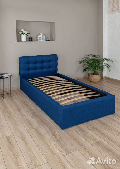 Кровать 90х200 двуспальная джинс