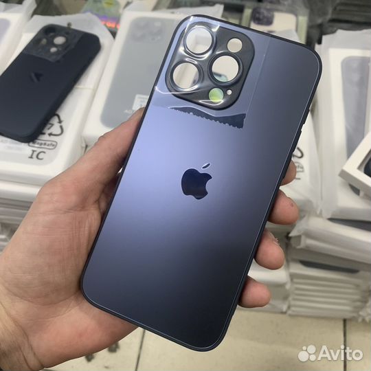 Чехол на iPhone 15 / Pro / Max синий титановый