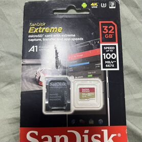 Карта памяти SanDisk Extreme microsdhc 32 гб