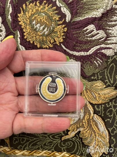 Монета на удачу серебряная + позолота 500 франков