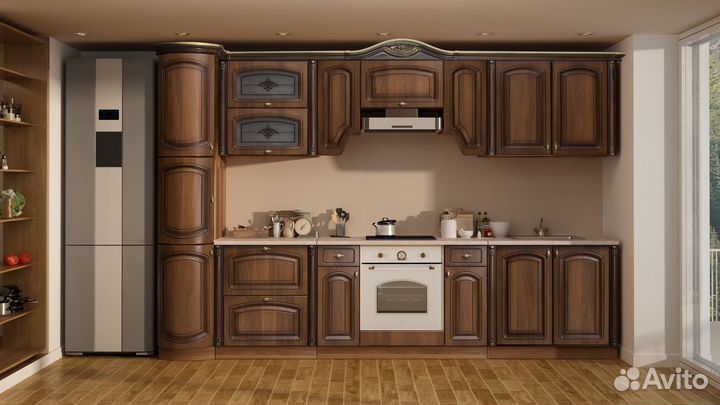 Кухня мдф Селена 60.1 орех патина 3,25 м