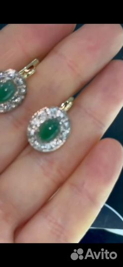 Золотые серьги 585 проба с бриллиантами