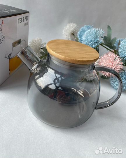Чайник заварочный из жаропрочного стекла 1 л