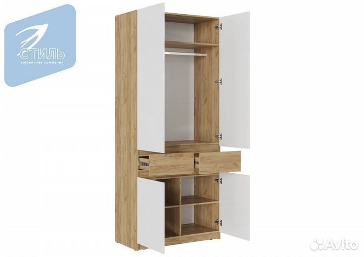 Система хранения шкафы Бостон мдф Белый глянец