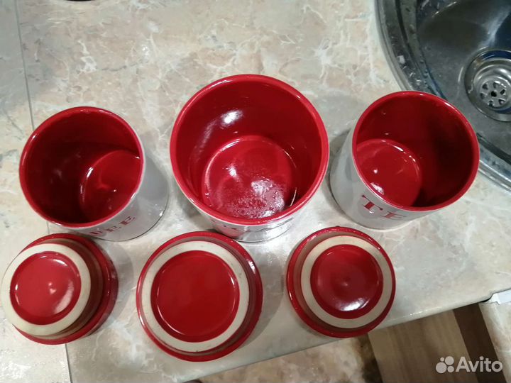 Ёмкости керамические под чай, кофе и сахар