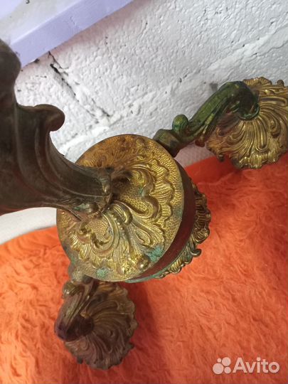 Бронзовый подсвечник антикварный