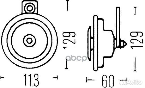 Звуковой сигнал, 24 V, 400 Hz, 72 W 3BA 002 768