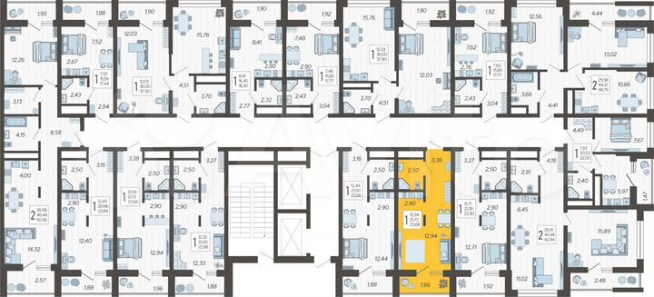 Квартира-студия, 23,7 м², 5/19 эт.